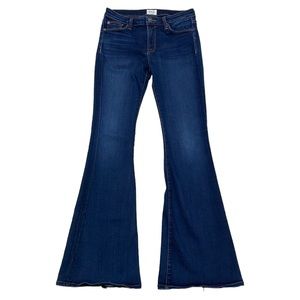 Hudson Jeans Mia 5 PKT Mid Rise Flare Distressed Blue Denim Size 28